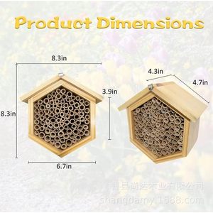 Solid wood hexagonal insect nest outdoor decoration <b>garden</b> beehive birdcage <b>garden</b> <b>hanging</b> insect honeycomb - Product Image 2