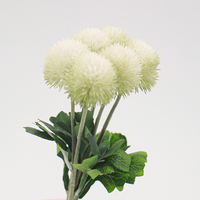 Bouquet de fleurs artificielles dandelion à 6 boules, toucher réel, feuilles, écologique, léger, 39 cm, pour la maison, la remise des diplômes, Thanksgiving