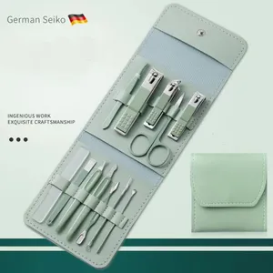 Nail Beauty Körperpflege Pediküre Kit 12 Stück Set Maniküre Tool Kit Clipper Edelstahl Set Gebogene Nagel Nagel haut Schere