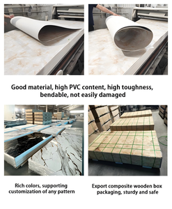 Panneau de revêtement mural en <span class=keywords><strong>PVC</strong></span> marbré 2,5 mm 2,8 mm 3 mm ignifuge, imperméable, léger, facile à nettoyer, panneau de revêtement mural intérieur - Product Image 3