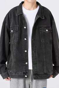 Chaqueta vaquera bordada estilo motocicleta para hombre, Colección Otoño Invierno de talla grande con decoración de botones frontales - Product Image 2