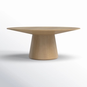 Tavolino da Caffè <span class=keywords><strong>Rotondo</strong></span> <span class=keywords><strong>in</strong></span> Legno Burlwood Stile Mid-Century Modern per Soggiorno, <span class=keywords><strong>Tavolo</strong></span> Centrale Piccolo con Base Affusolata per Appartamento - Product Image 6