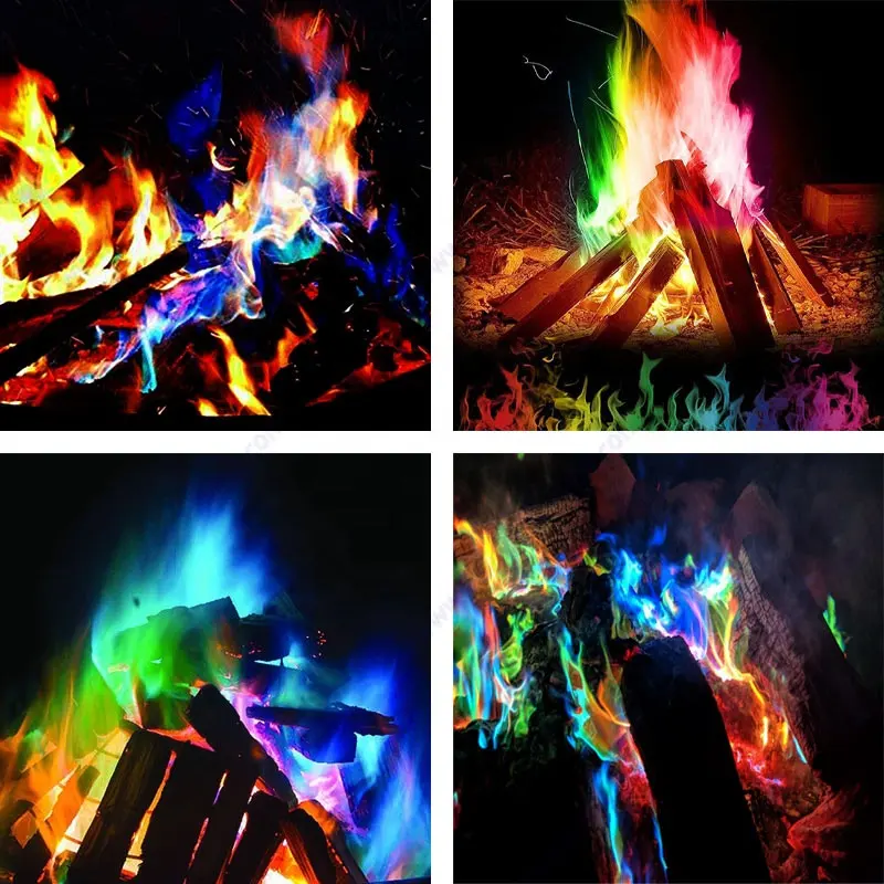 Magic Powder Bunte Flammen Tricks Farbe Camping Magical Pack Camp Farbe ändern farbige mystische Feuer flamme Farbstoff