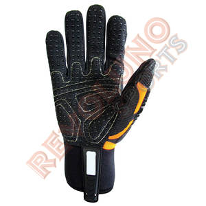 Gants anti-vibration en cuir Gants de mécanicien de construction à fort impact Sécurité électrique Travail de gisement de pétrole en nitrile antichoc - Product Image 4