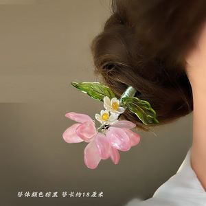 Luxury Ancient Style Hairpin Vintage Elegant Chinese Wooden Hair Stick for Women Handmade Exquisite <b>Flower</b> Tassel Hairpins - Product Image 6