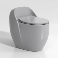 WC monobloc de luxe moderne en céramique blanche, à poser au sol, à double chasse, à fermeture lente, écologique, avec évacuation en S pour salle de bain de villa