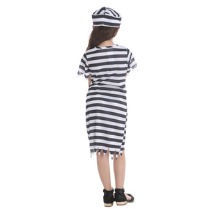 DX-G002006 Hot Selling Gril <strong>Clothes</strong> Prisoner Costumes Kids Halloween Cosplay Costumes - Product Image 2