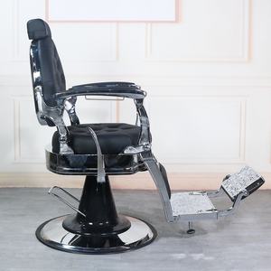 Luxury Silver <b>Leather</b> Beauty Hair Salon Furniture Hairdressing <b>Chair</b> Heavy Duty Styling Barber <b>Chair</b> for Wholesale - Product Image 4