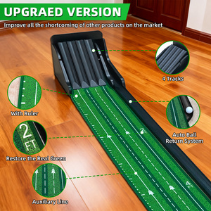 Tapis de putting de golf CRESTGOLF, nouvelle arrivée, avec planche d'équilibre, tapis de jeu de golf amélioré avec système de retour automatique de balle - Product Image 6