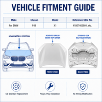 Capot moteur en acier pour BMW X1 F49 F48 2016-2022, panneau avant de remplacement, OE 41007463801, qualité supérieure, 100 % testé