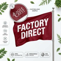 Bannière publicitaire personnalisée OEM ODM avec logo sur mesure 3ft x 5ft en polyester durable, livraison rapide, prix bas, vente en gros