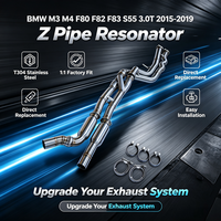 Système d'échappement intermédiaire à longueurs égales en SUS304 pour BMW M3 M4 F80 F82 F83 S55 3.0T 2015-2019, conception en Z avec résonateur, amélioration performance course