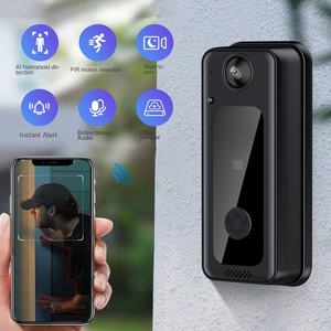 กริ่งประตูไร้สาย 720P สำหรับธุรกิจข้ามพรมแดน ประหยัดพลังงาน ตรวจจับรูปร่างมนุษย์ เสียงสองทาง ควบคุมผ่านมือถือ - Product Image 2