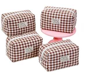 Trousse à crayons contrastée pour femmes, sacs à cosmétiques rayés, fermeture éclair tendance, petit sac de rangement, pochette porte-monnaie - Product Image 3