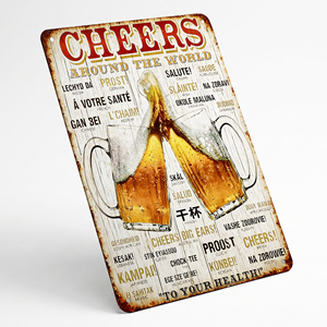 Plaque Métallique Personnalisable Vintage pour Boissons, avec Impression UV Tendance, Affiche Métallique pour Fête d'<span class=keywords><strong>Anniversaire</strong></span>, Décoration Murale pour Bar à Domicile - Product Image 4