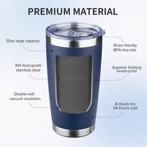 20oz Stainless Steel <b>Insulated</b> Travel Tumbler Double Wall Vacuum <b>Insulated</b> Coffee <b>Cup</b> with Lid <b>Straw</b> Powder Coated Drink <b>Cup</b> - Product Image 2