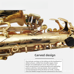 Saxophone alto en la (Clé de Do) de haute qualité, finition laquée or, polissage, clé de Do (Clé de C) haute, double renfort en laiton - Product Image 5