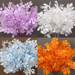 Feuilles d'arbre à thé artificielles, branche unique, haute simulation, en soie, pour décorations de mariage - Product Image 3