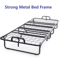 Lit pliable en métal pliable avec matelas Taille unique