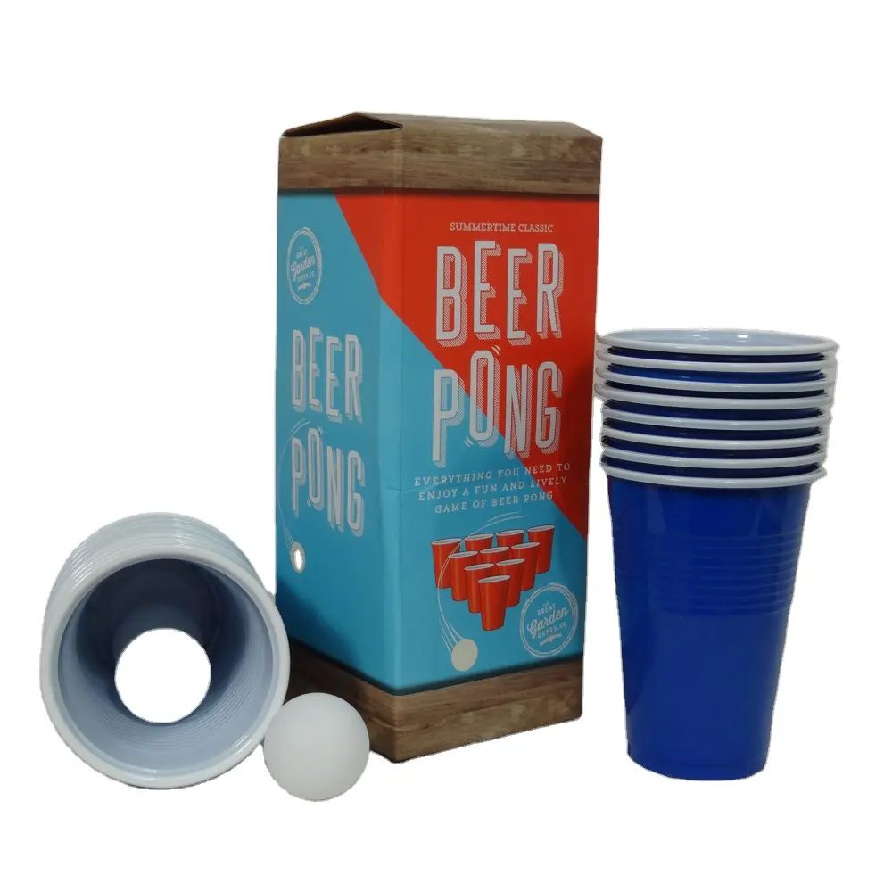 Disfruta de un divertido y animado juego De beer pong con 20 tazas
