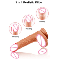 Consolador realista para mujeres, consolador de silicona de 8 pulgadas, con calefacción automática y potentes vibraciones