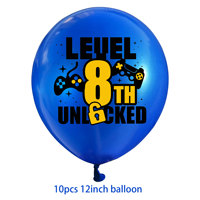 12 Zoll Blaue Bedruckte Latex-Spielthemen-Ballons Set Videospiel für 8. bis 12. Geburtstagsfeier Dekorationen Jungen Spieler Kinder