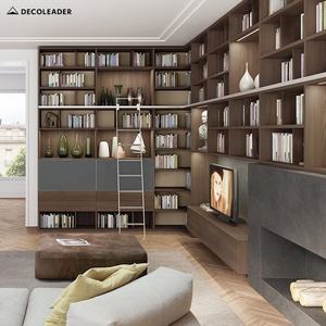 Di lusso Soggiorno Libreria Mensole con Galleggiante Unità TV <span class=keywords><strong>in</strong></span> <span class=keywords><strong>Legno</strong></span> e Grigio Scuro - Product Image 3