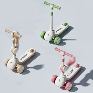 3-In-1 Opvouwbare Kick Scooter 1-6 Jaar Oud Sit Ride Lichtgewicht 3-wielige Veiligheidsrem Jongens Meisjes Peuter <span class=keywords><strong>Kids</strong></span> Scooter Buiten Spelen - Product Image 5