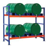 Étagère de stockage de fûts d'huile en acier Q235 multicouche, robuste, longueur de bras 816 mm, chariot de stockage de pneus pliable, mobile et empilable, galvanisé
