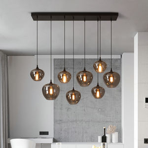 <span class=keywords><strong>Lampadario</strong></span> Moderno Nordico in Vetro Grigio Fumo a Sfera per Isola Cucina e Ristorante - Product Image 5