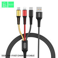 Kabel Pengisi Daya Cepat VDENMENV 3 in 1 USB ke Micro-USB Tipe-C Harga Grosir Pabrik Murah Tembaga Murni untuk Ponsel Komputer