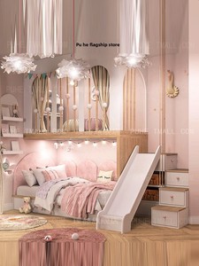 Lit superposé en bois massif pour jumelles Princess, lit inférieur pleine largeur 1350 mm, lit enfant personnalisé, design épuré, multifonctionnel - Product Image 4