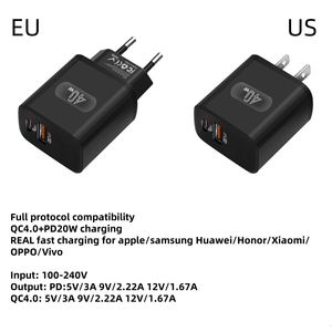 อะแดปเตอร์ชาร์จเร็ว EU US PD40W A+C USB C PD3.0 QC4.0 ขนาดเล็ก สำหรับ Iphone/Android - Product Image 2
