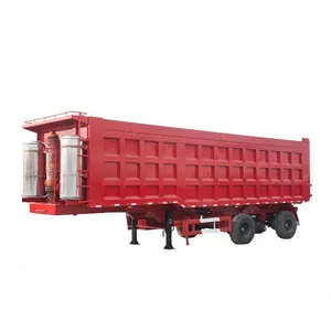 China 3 Ejes 70 Ton Dump Trailer Tractor Dump Trailers con cilindro hidráulico
