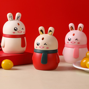 Cute Bunny <b>Toothpick</b> Holder Automatic Pop Out Mechanism Plastic Creative Container For Home Restaurant Use White Pink Red - Product Image 3