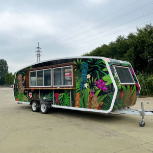 รถพ่วงครัวเคลื่อนที่ ตู้ขายอาหารริมทาง รถเข็นขายอาหารขนาดเล็กบนล้อ รถเข็นขายอาหารเคลื่อนที่สำหรับพ่อค้าแม่ค้าริมทาง - Product Image 1