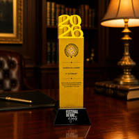Trophée personnalisé en métal et cristal ZP, plaque de reconnaissance gravée pour les employés, cérémonie de fidélisation