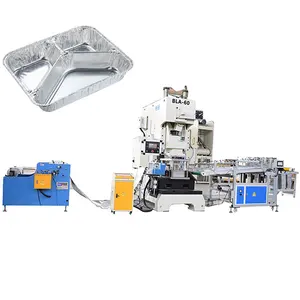 High Speed Aluminum Foil Food Container Making Machinery With Punching Die