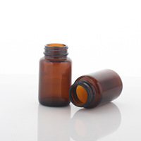 Flacon en verre ambré à large bouche pour capsule avec bouchon 60ml 75ml 100ml 120ml 150ml 200ml 250ml 300ml 400ml 500ml ml