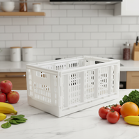 Caisse en plastique pliable pour supermarché, pour légumes et fruits, panier de stockage agricole, empilable et emboîtable