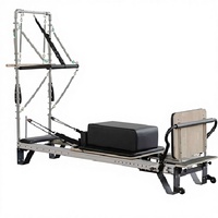 MJD-AA11 Vente en gros : Lit de Pilates Reformer semi-élevé en alliage d'aluminium blanc durable, avec cadre en aluminium de qualité aéronautique, pour le renforcement corporel