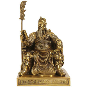 Figura de Guan Gong en bronce, hecha a mano, estatua del Dios de la Guerra y la Riqueza sentado, decoración para el hogar, regalo empresarial - Product Image 4