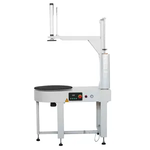 DBC800S Halbautomatische stretch film wrapping maschine mit top druck platte