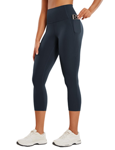 Leggings de yoga à taille haute élastique imprimés, extensibles dans quatre directions, style bootcut longueur genou, en Spandex/Polyester pour femmes - Product Image 1