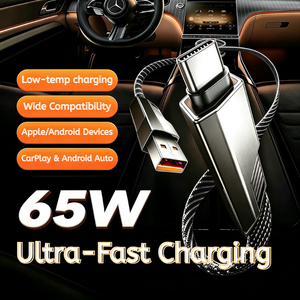 Câble de charge multi-usage plat tressé ultra-résistant 65W PD <span class=keywords><strong>4</strong></span> en <span class=keywords><strong>1</strong></span> pour une alimentation rapide, ordinateur portable, téléphone, cordon de données universel - Product Image 5