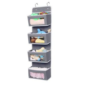 Door Mount 4 Clear Window Pocket Box Hanging Organizer Storage Bag Children Hanging Wall Organizer - Product Image 1