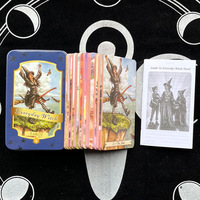 Cartes de tarot personnalisées pour le commerce international, très demandées, en boîte métallique, diverses versions anglaises, cartes oracle avec estampage à chaud doré et couleur