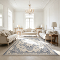 Low-Pile-Teppich für den Eingang Wohnzimmer Persian Distressed Entry Rug Bohemian Faux Wool Indoor Accent Rug