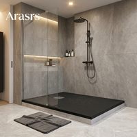 Base de douche en marbre imitation pierre réaliste OEM, vente directe d'usine, économique pour la rénovation