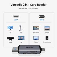 Lecteur de carte SD BENFEI, lecteur de carte multifonction 2 en 1 USB et USB Type-C SD TF, prend en charge OEM ou ODM